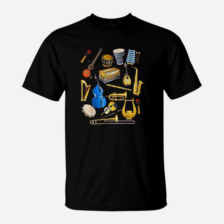 Cute Little Boys Musical Instruments Fans Funny Gift T-Shirt