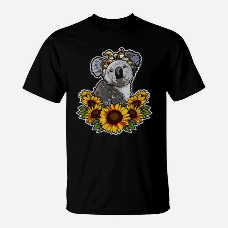 Cute Love Koala Bear Gift Sunflower Decor Koala T-Shirt