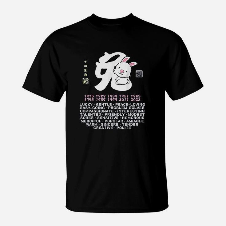 Cute Rabbit Chinese Zodiac Animal Personality Trait T-Shirt