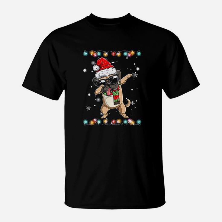 Dabbing Pug Santas T-Shirt
