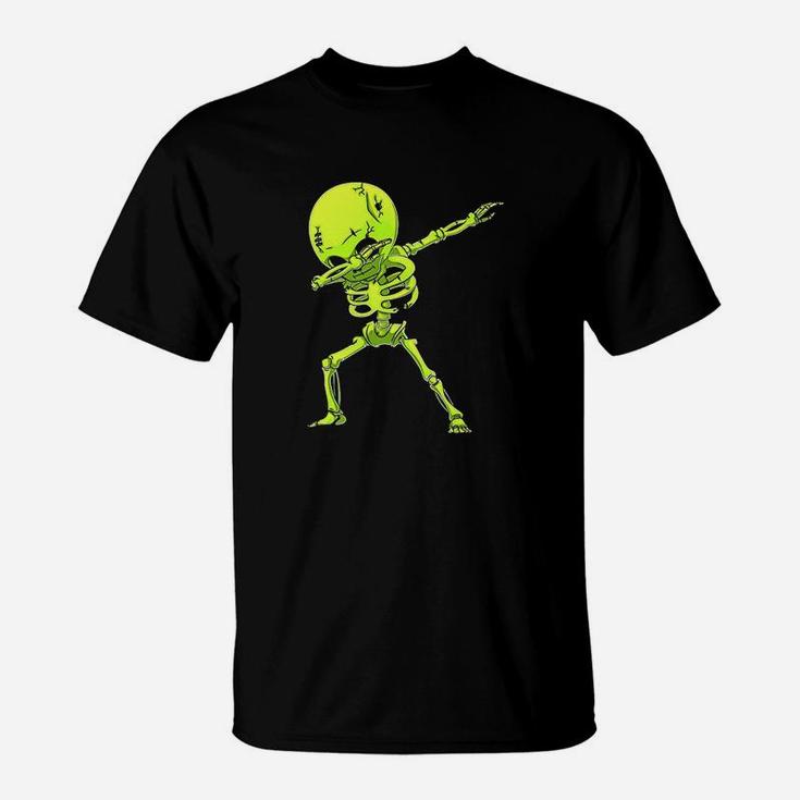 Dabbing Skeleton Kids Halloween Zombie Dab T-Shirt