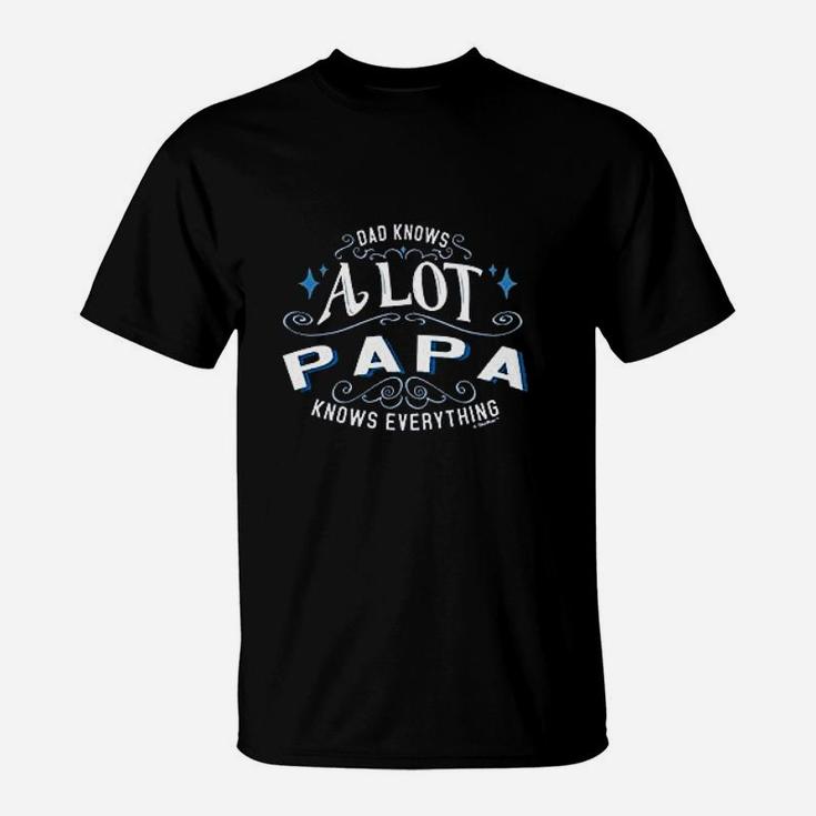 Dad Knows A Lot Papa Knows Everything Funny T-Shirt