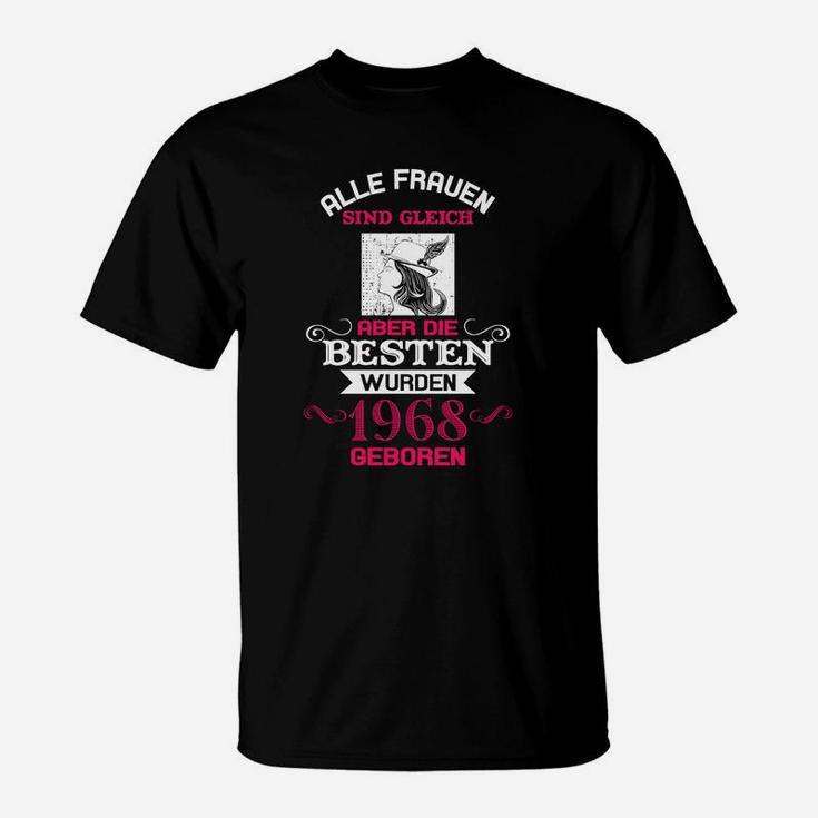 Damenshirt Schwarz Beste Frauen 1968 Geboren, Jahrgang 1968 Tee