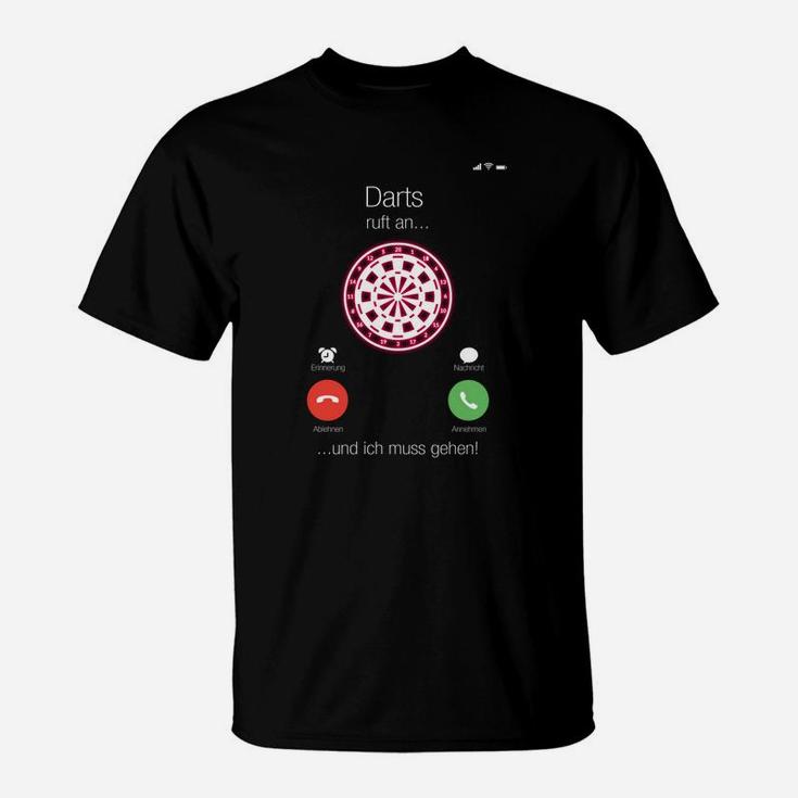 Darts Begeisterung Herren T-Shirt, Dartboard Aufdruck & Spruch