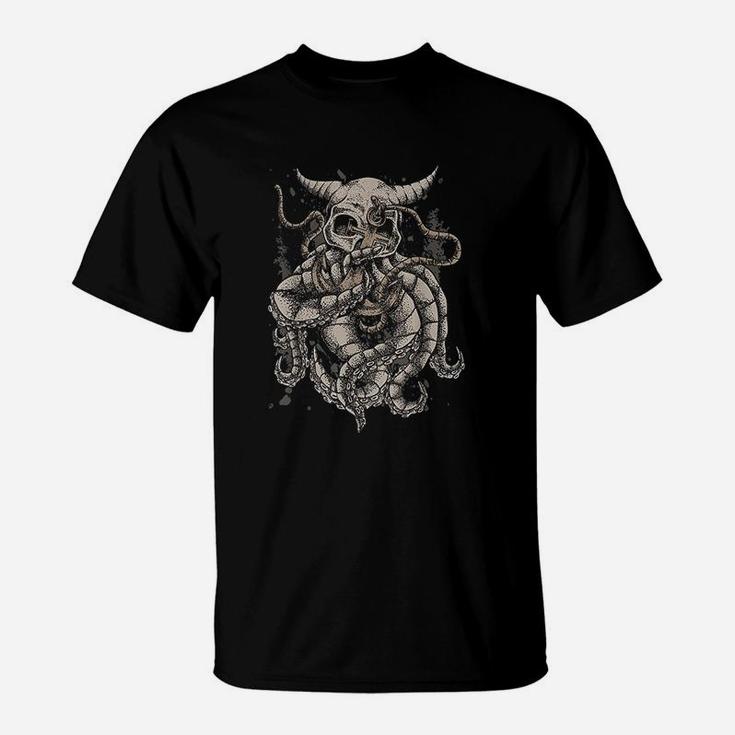 Dead Octopus Skull With Anchor Kraken Squid Tentacles Gift T-Shirt