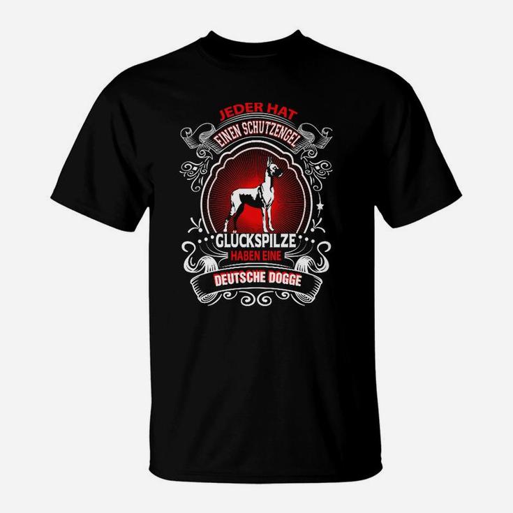 Deutsche Dogge Glückspilz Schutzengel T-Shirt für Herren