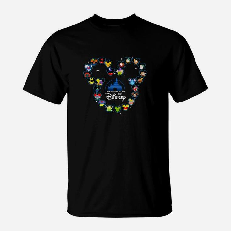 Disney-Charaktere im Herzdesign Herren T-Shirt – Schwarz