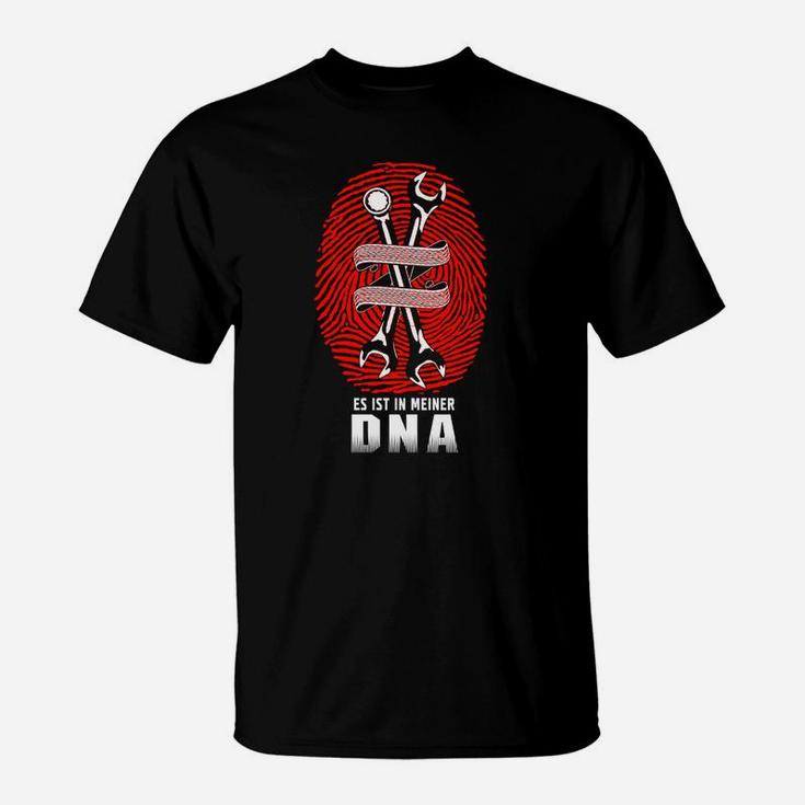 DNA und Friseurwerkzeug Motiv Herren T-Shirt Schwarz, Stylist Design