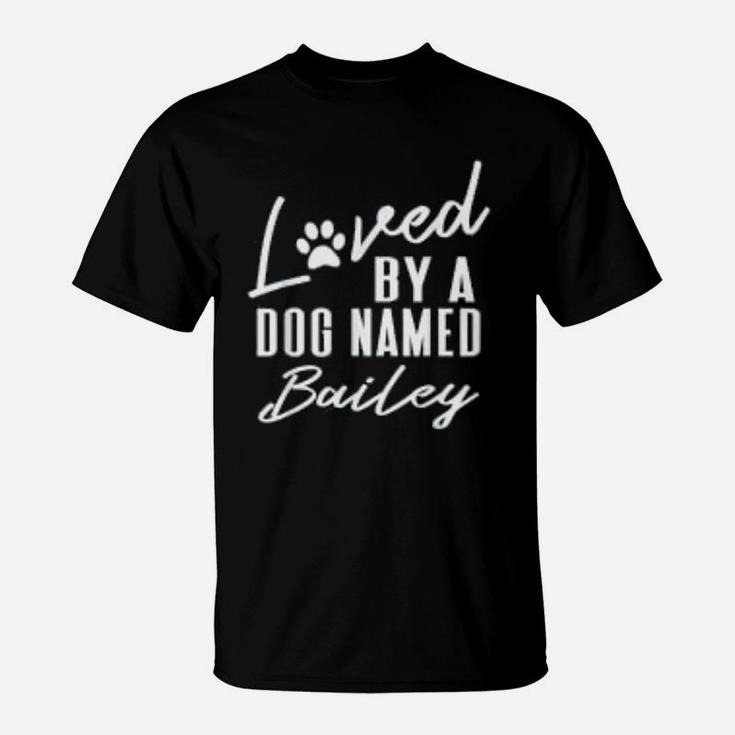 Dog Name Bailey Gift Pet Lover Paws Print T-Shirt
