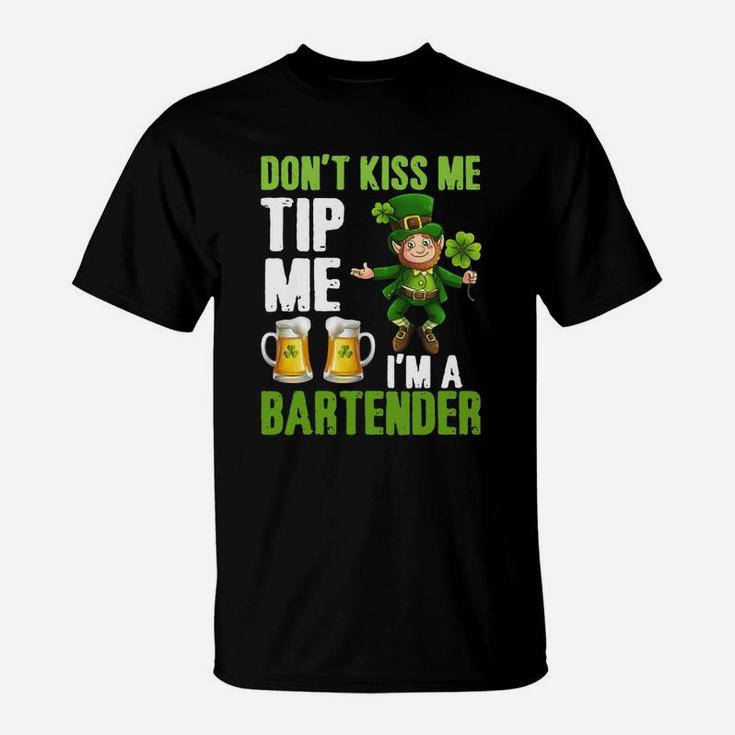 Leprechaun Don't Kiss Me Tip Me I'm A Bartender Tank Top