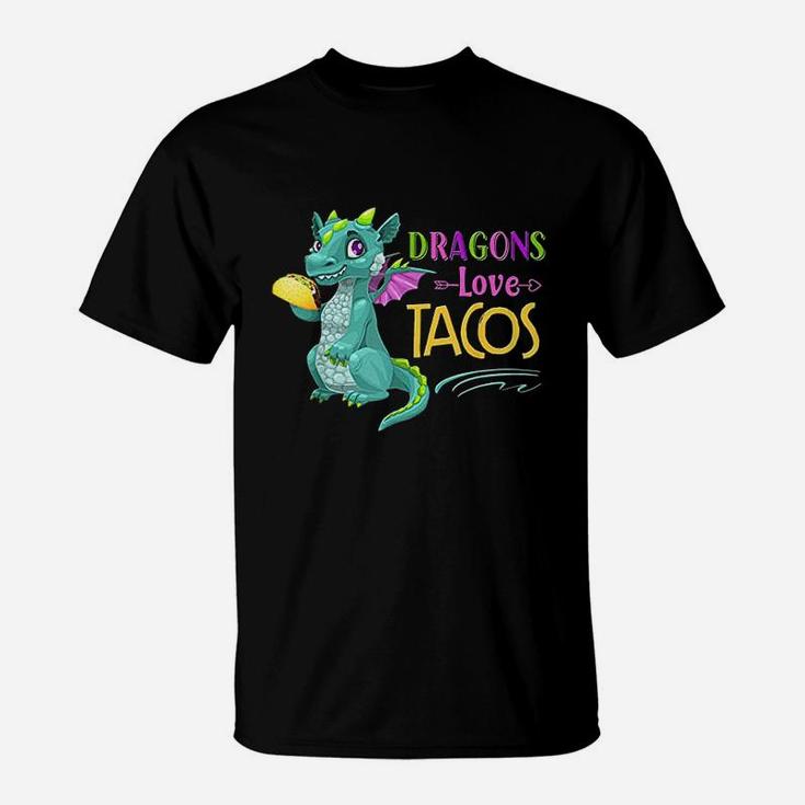 Dragons Love Tacos Cool Fish Tacos Dish Funny T-Shirt