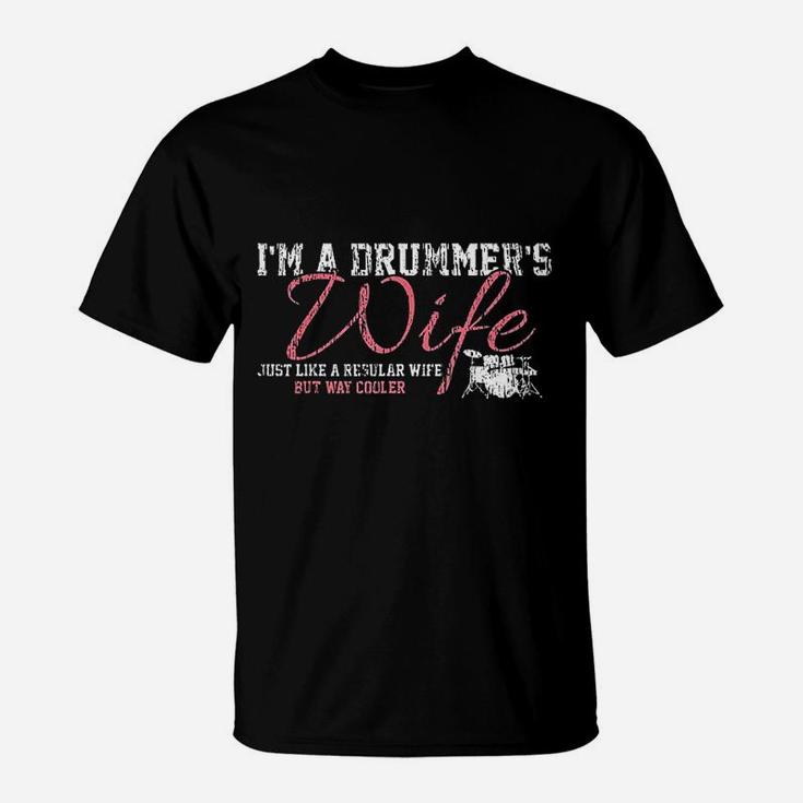 Drums Drummers Wife Vintage Gift Drum Lover T-Shirt