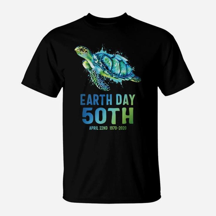 Earth Day 2020 Splash Art Earth Day 50th Anniversary Turtle T-Shirt
