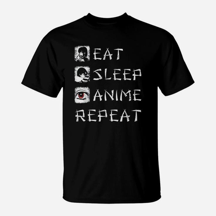 Eat Sleep Anime Repeat Shirt Funny Japanese Animation T-Shirt