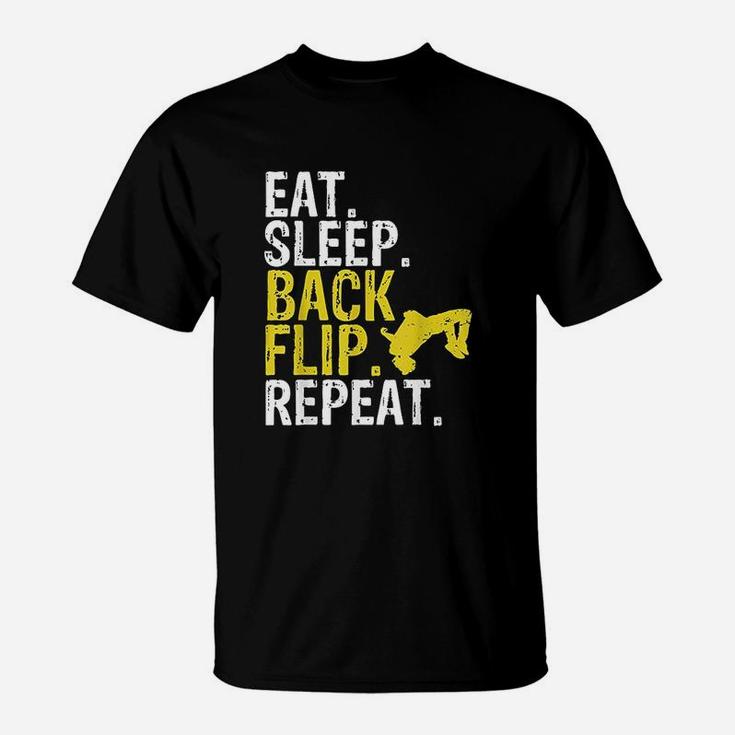 Eat Sleep Flip Repeat Gymnast & Tumbling T-Shirt Eat Sleep Flip Repeat Gymnast & Tumbling T-Shirt