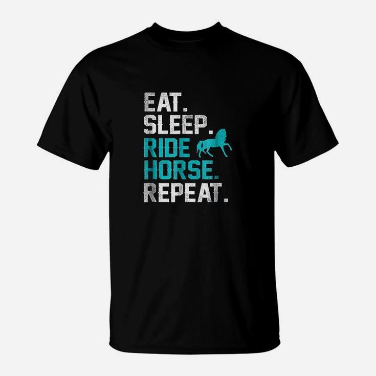 Eat Sleep Ride Horse Repeat Horseback Riding Lover T-Shirt