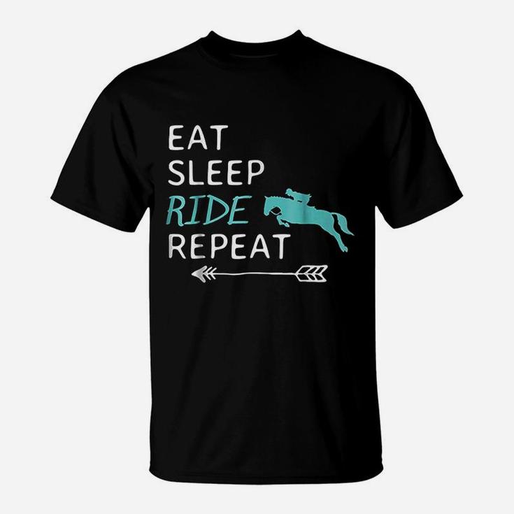 Eat Sleep Ride Horses Repeat Horseback Riding T-Shirt