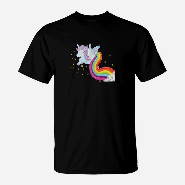 Einhorn Mit Magischen Regenbogen T-Shirt
