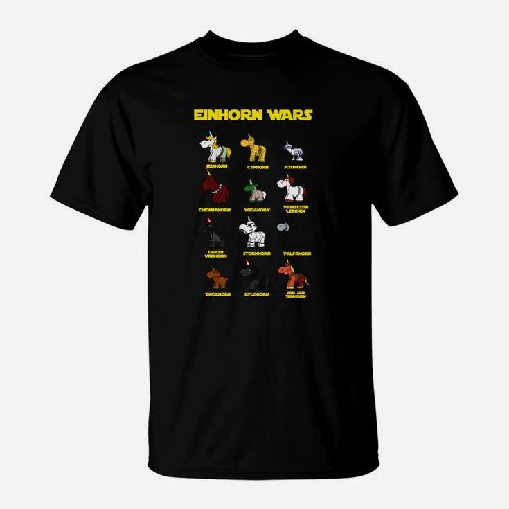 Einhorn Wars Cartoon Lustiges T-Shirt für Kinder