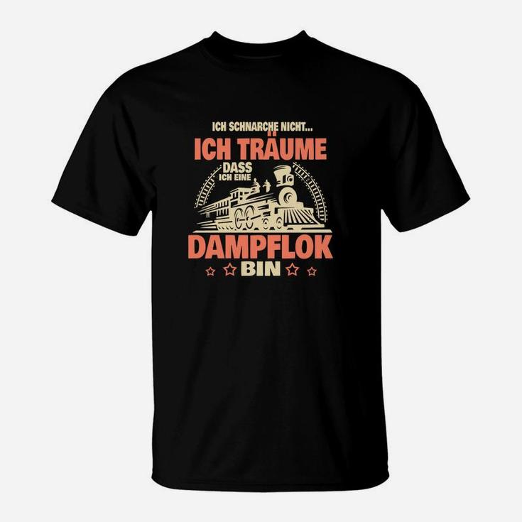 Eisenbahn Zug Schnarchen Dampflok T-Shirt