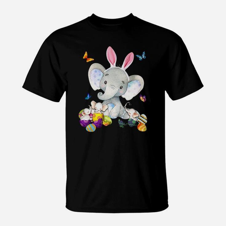 Elephant Easter And Colorful Butterfly Classic T-Shirt