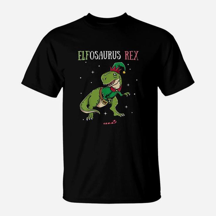 Elf Dinosaur Elves Christmas T-Shirt