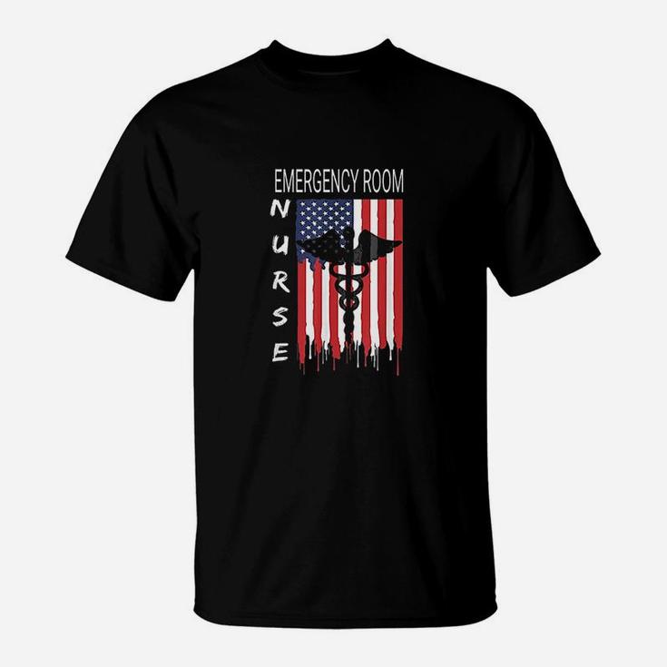 Emergency Room Nursing Us Flag Er Patriot T-Shirt