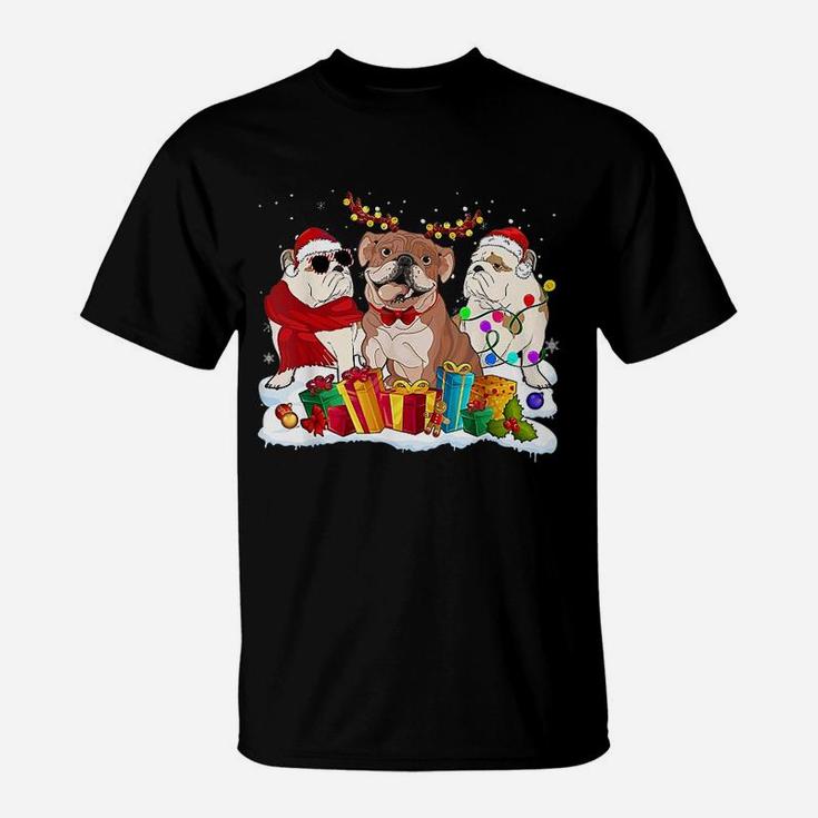 English Bulldog Christmas Friends T-Shirt