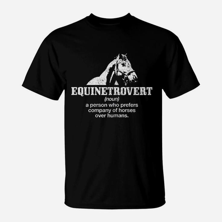 Equinetrovert Definition Funny Horse Riding Horse Girl Gift T-Shirt