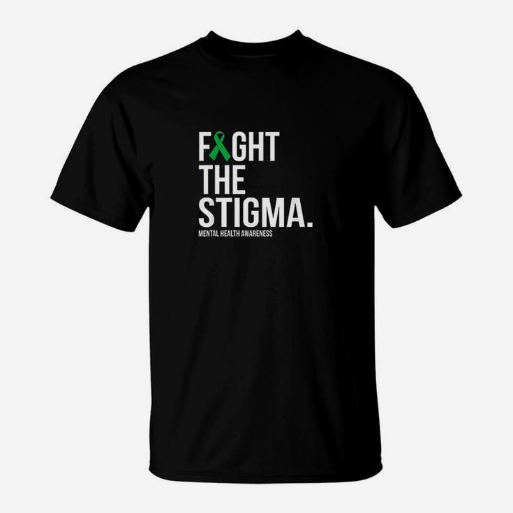 Fight The Stigma Green Ribbon Mental Health T-Shirt