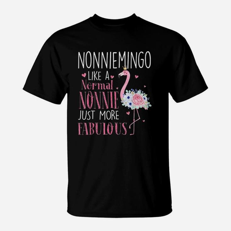 Flamingo Nonniemingo Like A Normal Nonnie Gift Funny Grandma T-Shirt