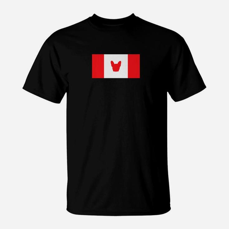 French Bulldog Canada Flag Men Women Kids T-Shirt