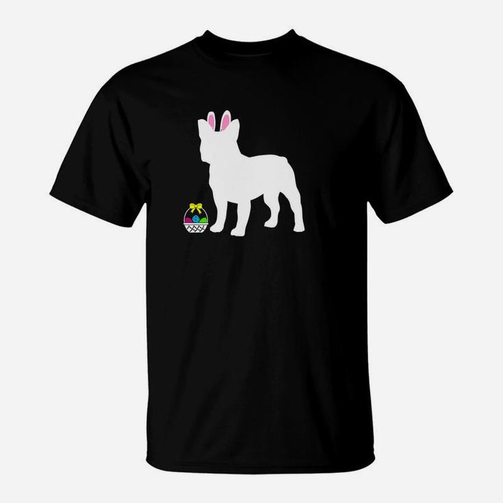 French Bulldog Easter Bunny Dog Silhouette T-Shirt