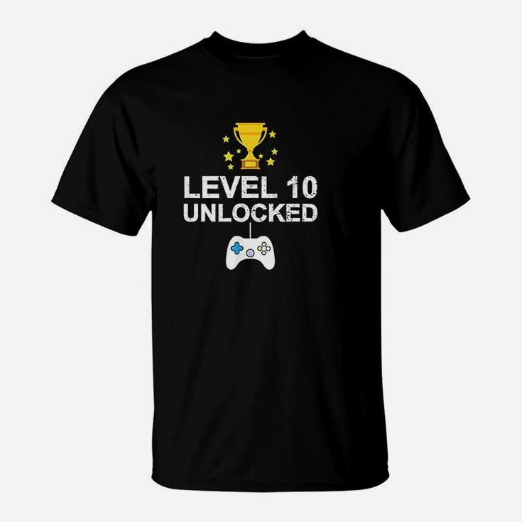 Funny 10th Birthday Level 10 Unlocked Vintage T-Shirt