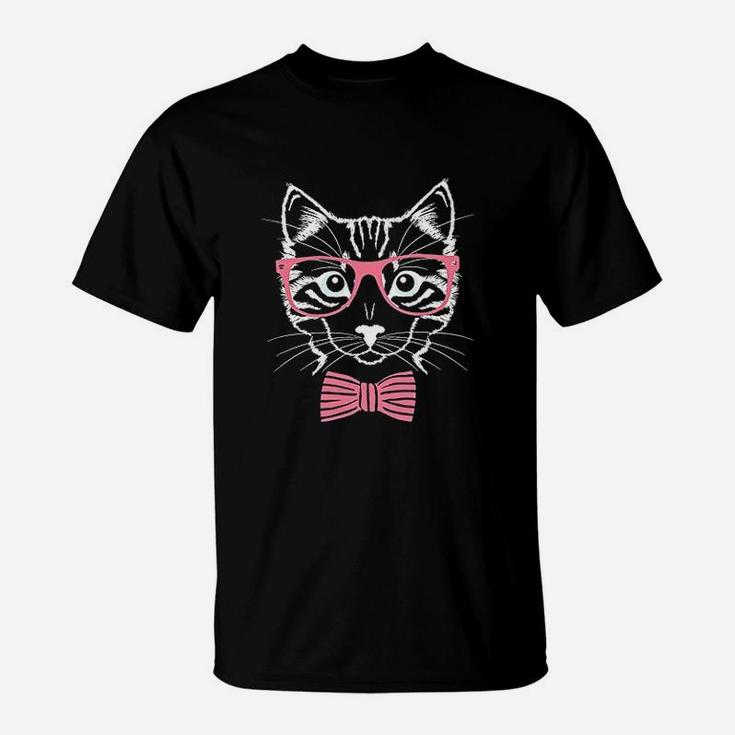Funny Cat Pink Glasses Vintage T-Shirt