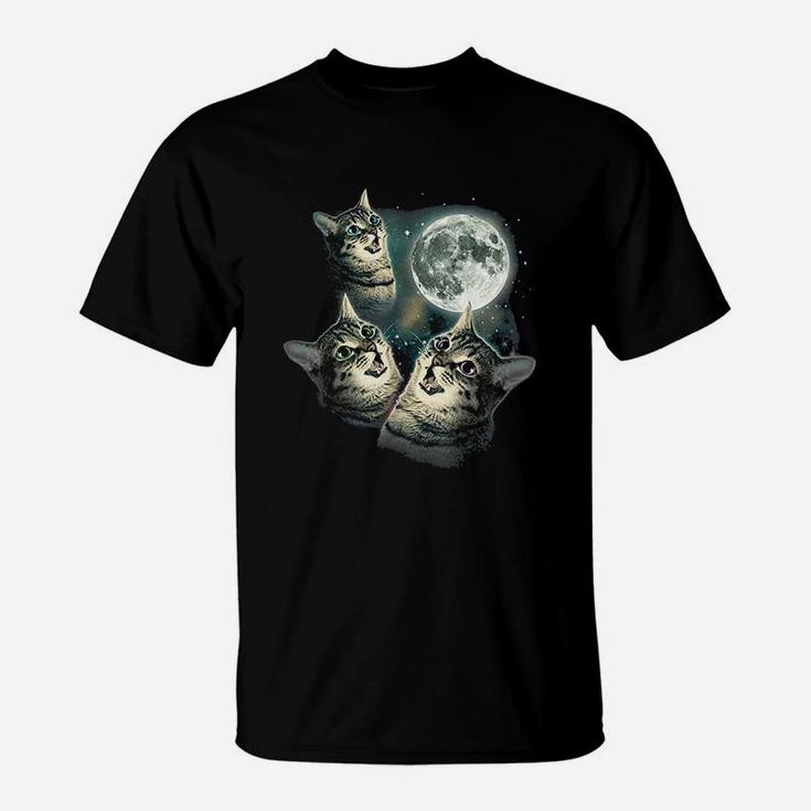 Funny Cat Three Cat Moon T-Shirt