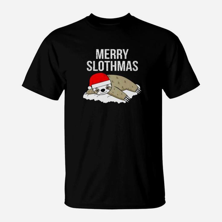 Funny Christmas Xmas Sloth Men Women Kids T-Shirt
