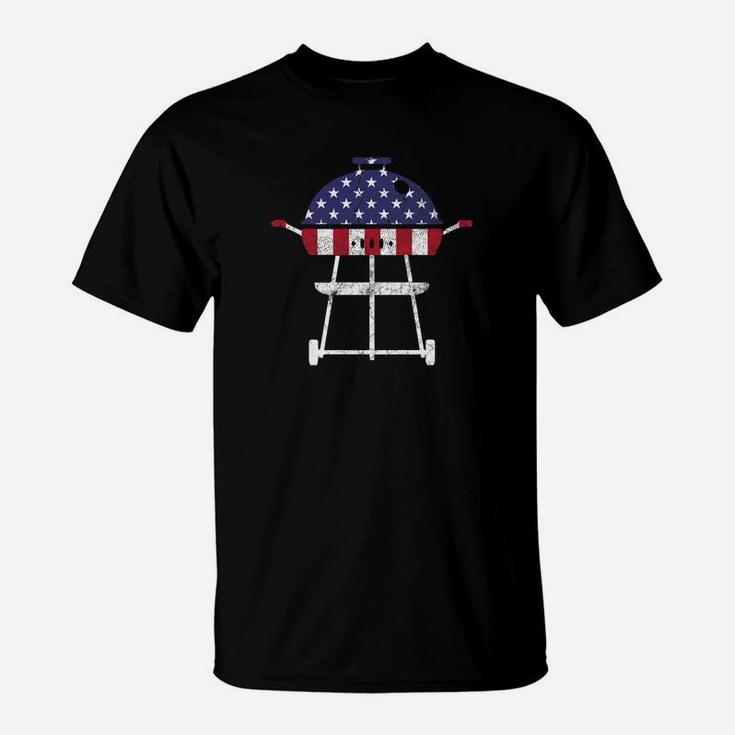 Funny Fathers Day July 4th Grill Grilling Dad Retro Usa Premium T-Shirt
