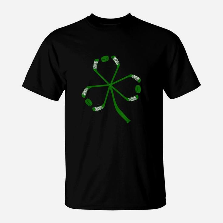 Funny Hockey Patrick's Day Shamrock Hockey Irish T-Shirt