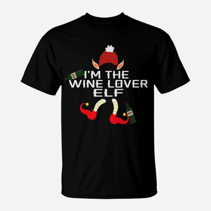 Funny Im The Wine Lover Elf Christmas Family Gift T-Shirt