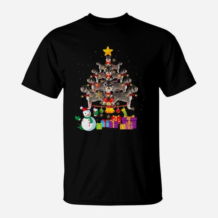 Funny Miniature Schnauzer Christmas Dog Tree Xmas Gift T-Shirt