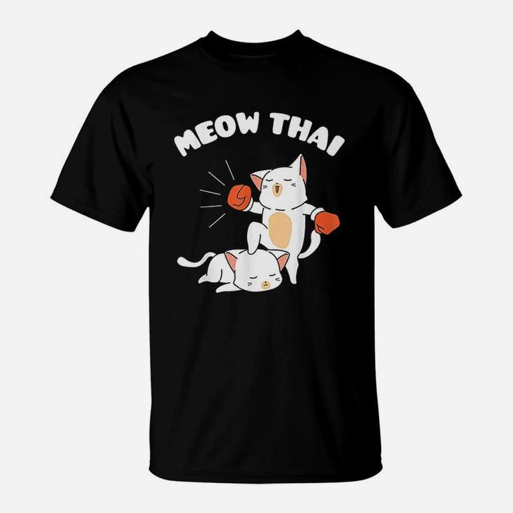 Funny Muay Thai Cats Thai Boxing Fighter Gift T-Shirt