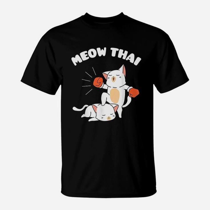 Funny Muay Thai Cats Thai Boxing Fighter Gift T-Shirt