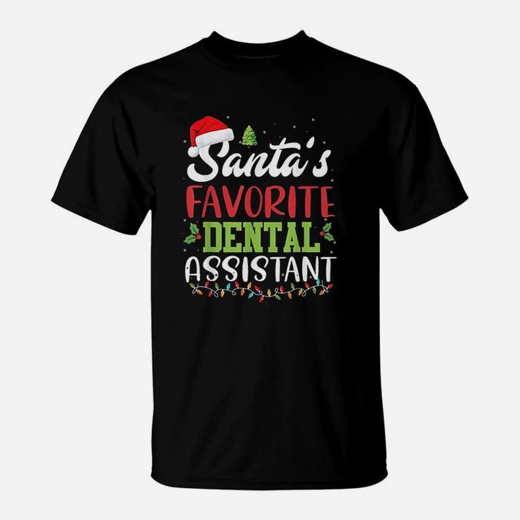 Funny Santas Favorite Dental Assistant Christmas Santa T-Shirt
