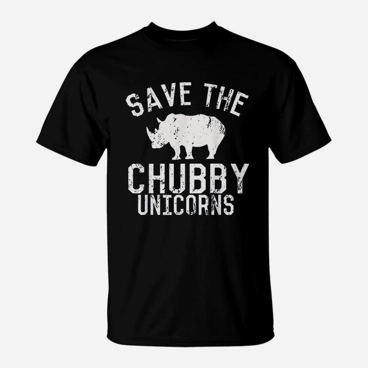 Funny Save The Chubby Unicorns Fat Rhino Vintage T-Shirt