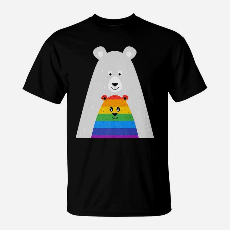 Gay Pride Mama And Baby Bear Gift Lgbt Lesbian March T-Shirt
