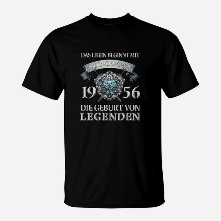 Geburtsjahr 1956 Legenden T-Shirt, Leben Beginnt Retro Design