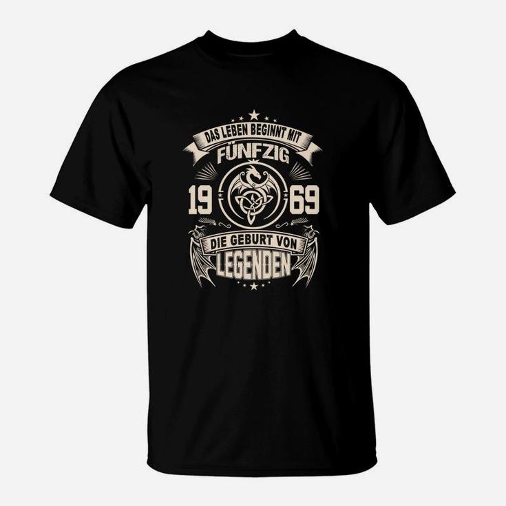 Geburtstag Herren T-Shirt Leben Beginnt mit 50, 1969 Legenden Jahrgang