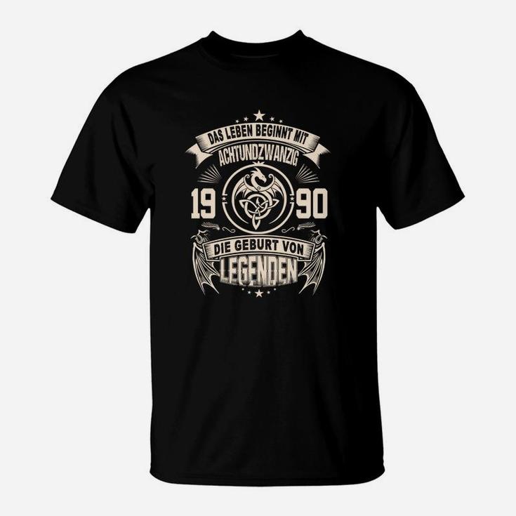 Geburtstags T-Shirt Jahrgang 1990 - Die Geburt von Legenden Schwarz