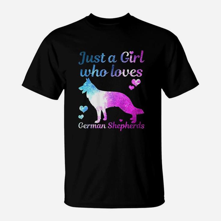 German Shepherd Dog Just A Girl Who Loves Dogs Funny Gift T-Shirt